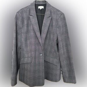 Women’s professional grey and pink plaid Blazer Laura Plus Size 18